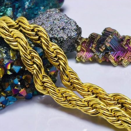 Elegant Surgical Steel Necklace in Gold Plait necklace gold 0.7 cm R5