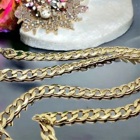 Gold surgical steel chain, 50 cm - Width 0.6 cm HAR2