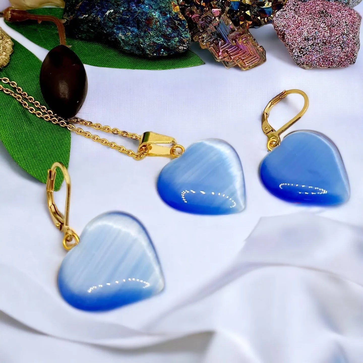 QUEEN set Heart Blue v zlatom 1001699