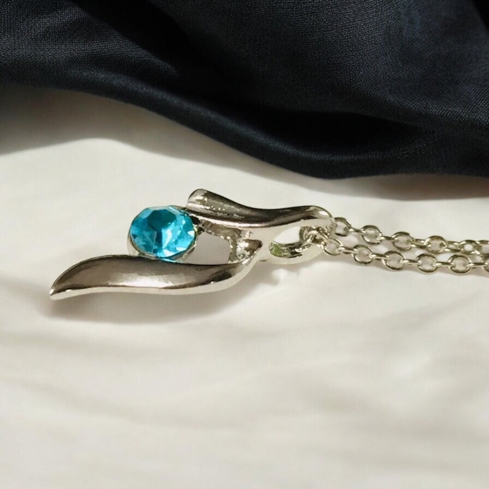Pendant with blue stone - nickel-free jewelry, also available as a set pendant Blue 1001999
