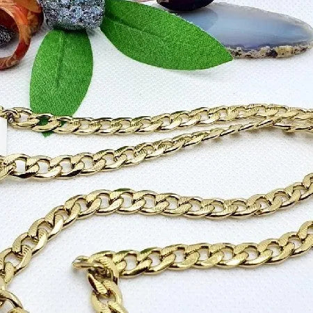 Gold surgical steel chain, 50 cm - Width 0.6 cm HAR2