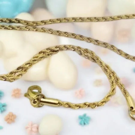 Elegant Surgical Steel Necklace in Gold Plait necklace gold 0.2 cm R4