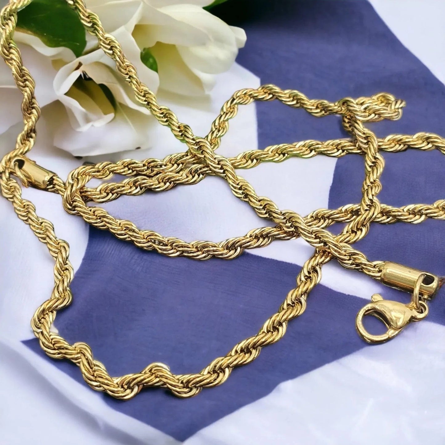 Elegant Surgical Steel Necklace in Gold Plait necklace gold 0.5 cm R9