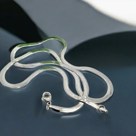 Golden surgical steel chain - length 50 cm, thickness 0.4 cm MINI Snake necklace silver 1001963