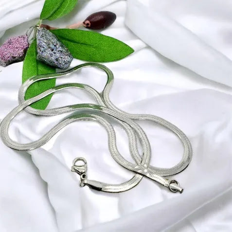 Golden surgical steel chain - length 50 cm, thickness 0.4 cm MINI Snake necklace silver 1001963