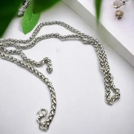 Surgical steel chain - silver, 60 cm, fine chain design R0004