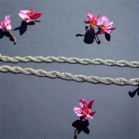 Silver surgical steel necklace - length 50 cm, width 0.3 cm Plait silver necklace R12