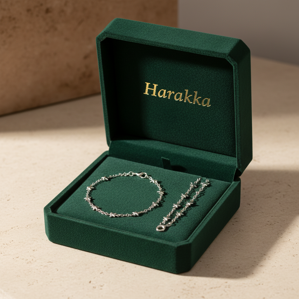 Strieborný set náhrdelníka a náramku s hviezdičkovým vzorom – Star | Harakka Jewls