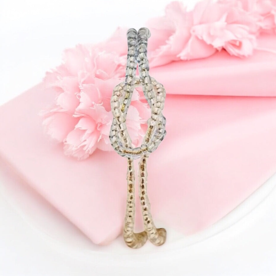 Náramok Bielych Perál Jasnosti pletený s jemnými korálikmi NH2 Harakka Jewls