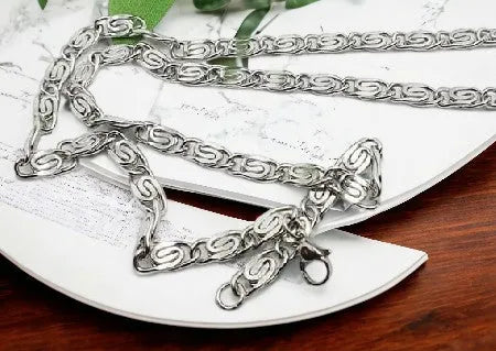 Surgical steel chain - silver, 60 cm, robust chain design R0009