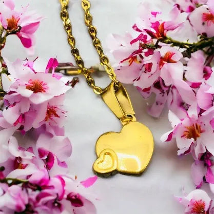 double heart pendant in gold design 1002287