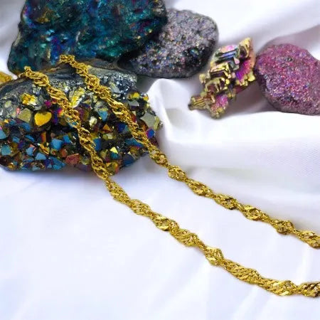 twisted chain in gold design 50 cm 1002252