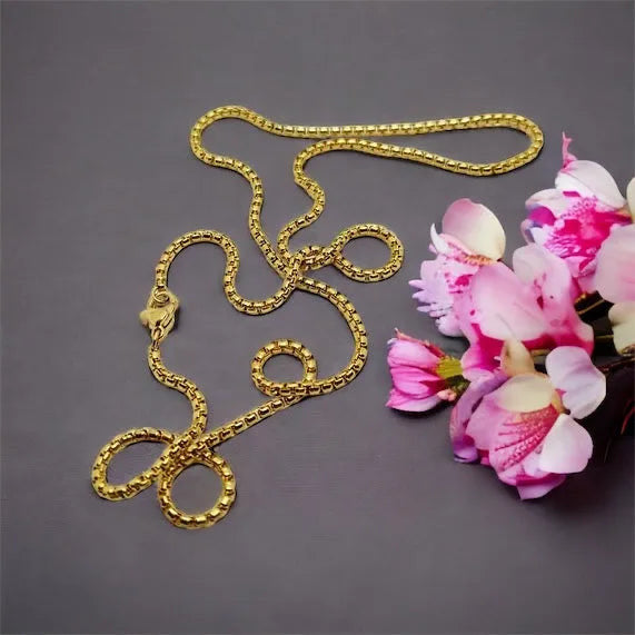 Fine Gold Surgical Steel Chain - Timeless Elegance necklace Cubic gold 1000657