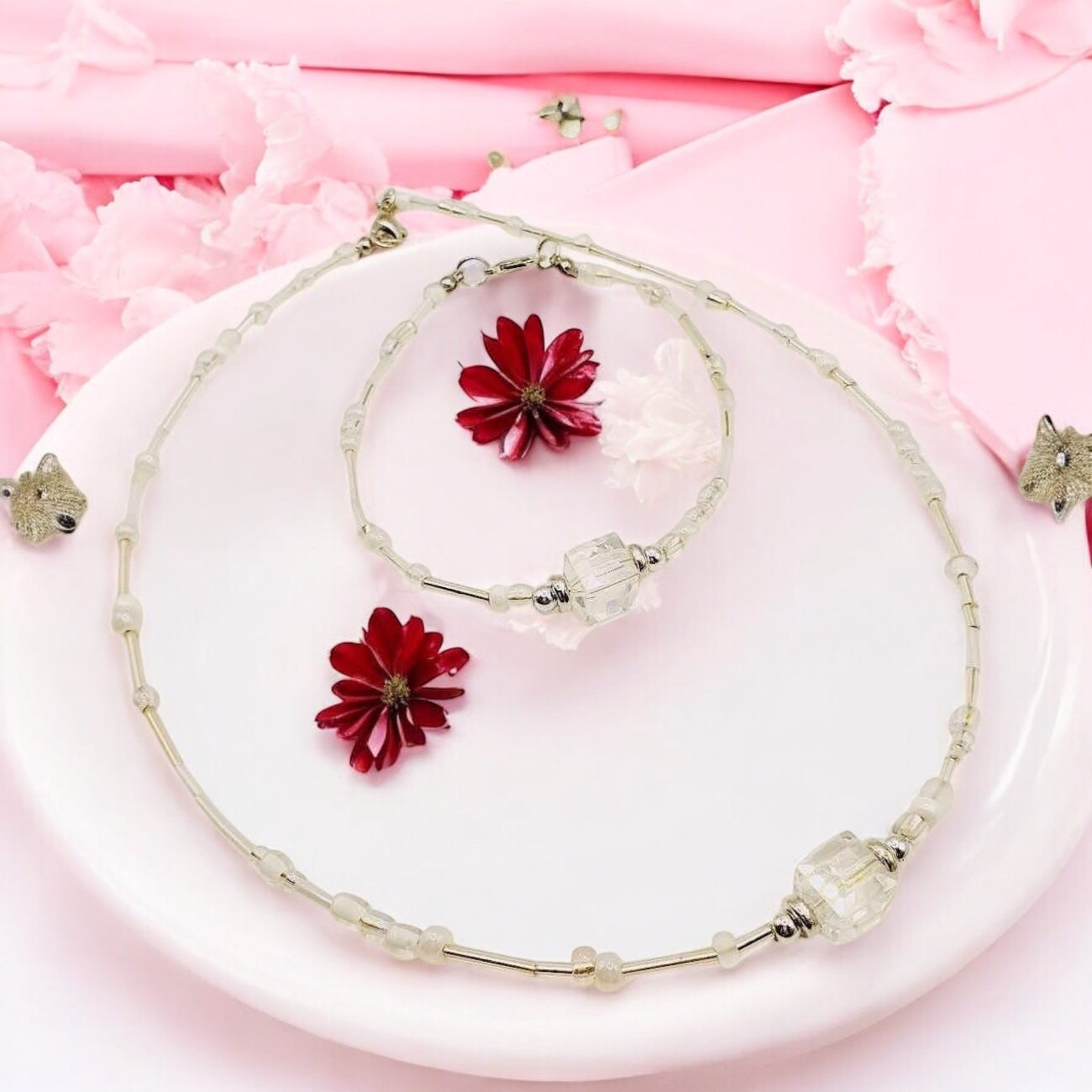 Set Koralové pohladenie HS190 náhrdelník a náramok koráliky Harakka Jewls