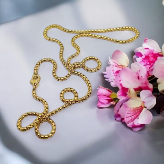 Fine Gold Surgical Steel Chain - Timeless Elegance necklace Cubic gold 1000657