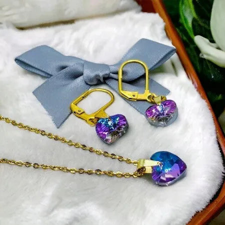kryštálový šperk, elegantný náhrdelník, darček pre ženu, šperk pre znamenie Rak, bohyňa Lely, slovanský amulet, kolekcia Klenoty Slovanov, šperky z chirurgickej ocele
