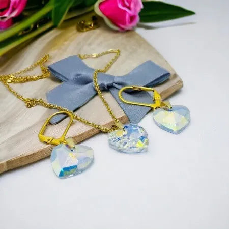 kryštálový šperk, elegantný náhrdelník, darček pre ženu, šperk pre znamenie Rak, bohyňa Lely, slovanský amulet, kolekcia Klenoty Slovanov, šperky z chirurgickej ocele