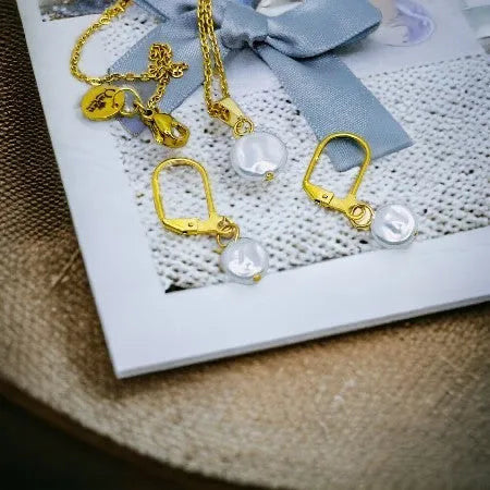 perlový šperk, perličkový náhrdelník, šperk pre znamenie rak, bohyňa lela, slovanský amulet, šperky s významom, jemný set pre ženu, ručne vyrobený šperk, kolekcia Klenoty Slovanov