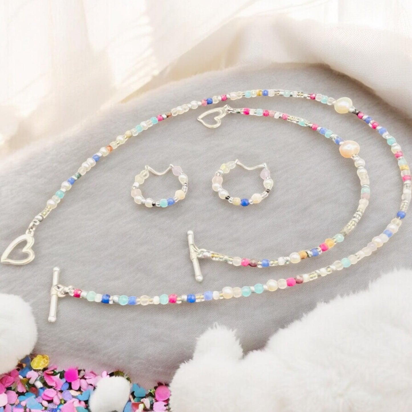 Set Živina Sila – elegantný náhrdelník, náramok a náušnice s riečnou perlou, avanturínom a turmalínom, talizman bohyne Živy pre obnovu, harmóniu a ochranu