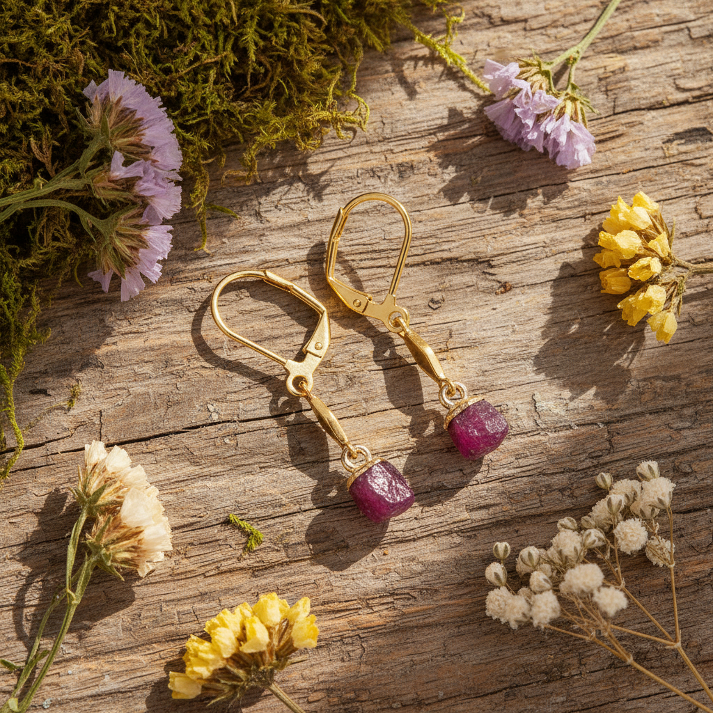 Dangling earrings with chalcedony – golden elegance for a sensitive soul