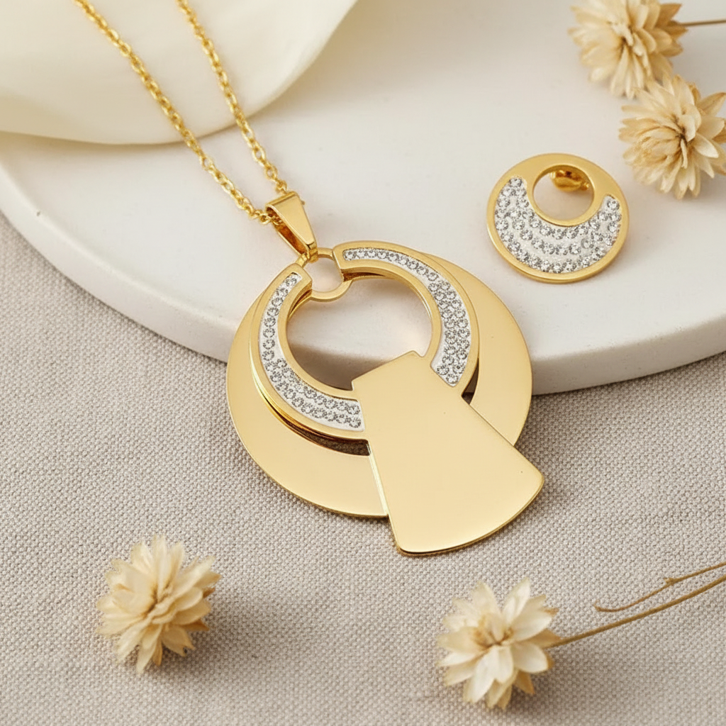 Bridal Set Luna zlatý bridal set – krémové pozadie Harakka Jewls