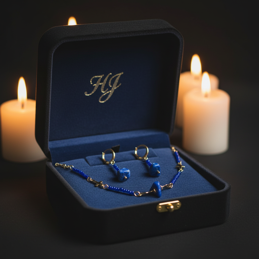 Set lapis lazuli – šperkovnica Harakka