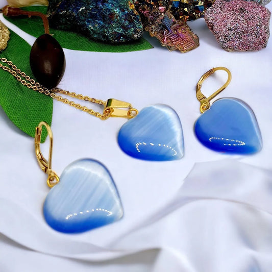 QUEEN set Heart Blue v zlatom 1001699