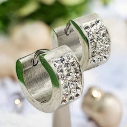 Silver Zircon XL - Hoop Earrings with Zircons | Harakka Jewls