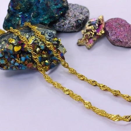 twisted chain in gold design 50 cm 1002252