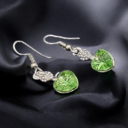 Heart earrings in fresh green - an elegant accent to your style Green Heart earrings 1002006