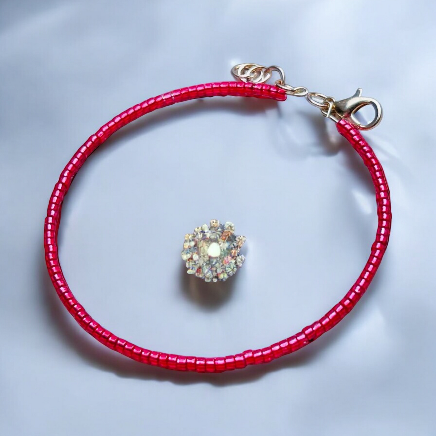 Red protective bracelet with beads and decoration - a stylish and meaningful accessory protective red bracelet N300