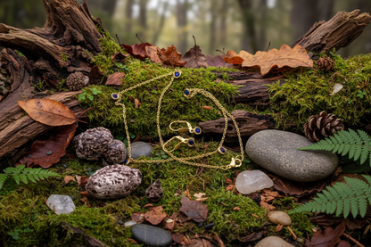 set šperkov Crystal Whisper – náušnice a retiazka so sklenými korálkami, zlatá chirurgická oceľ, HARAKKA