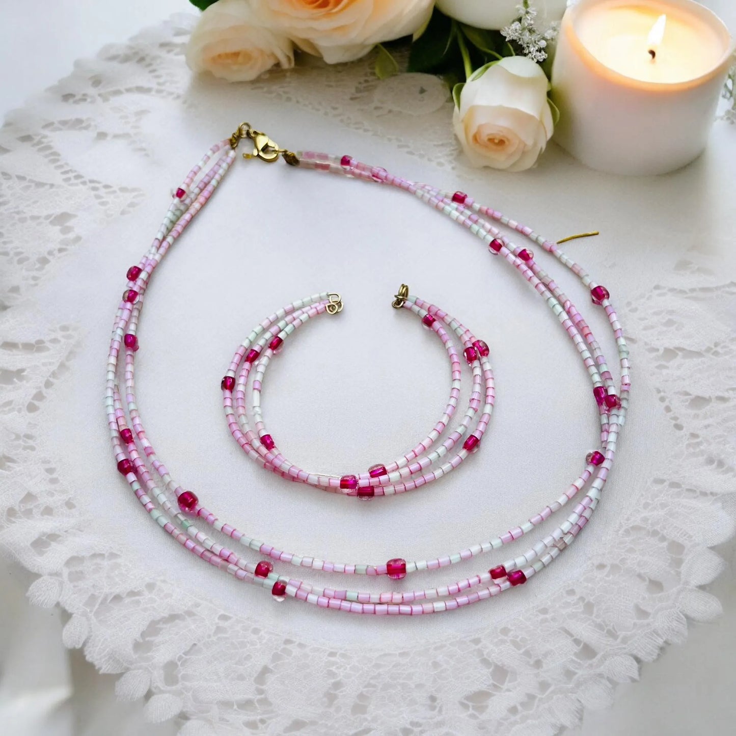 set naramok a nahrdelnik Pink S40 - HARAKKA JEWLS