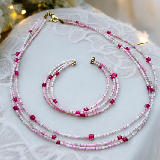 set naramok a nahrdelnik Pink S40 - HARAKKA JEWLS