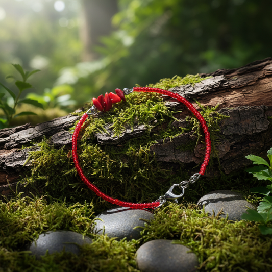  Náramok z pravého koralu – sekaný koral, ručná výroba Harakka Jewls