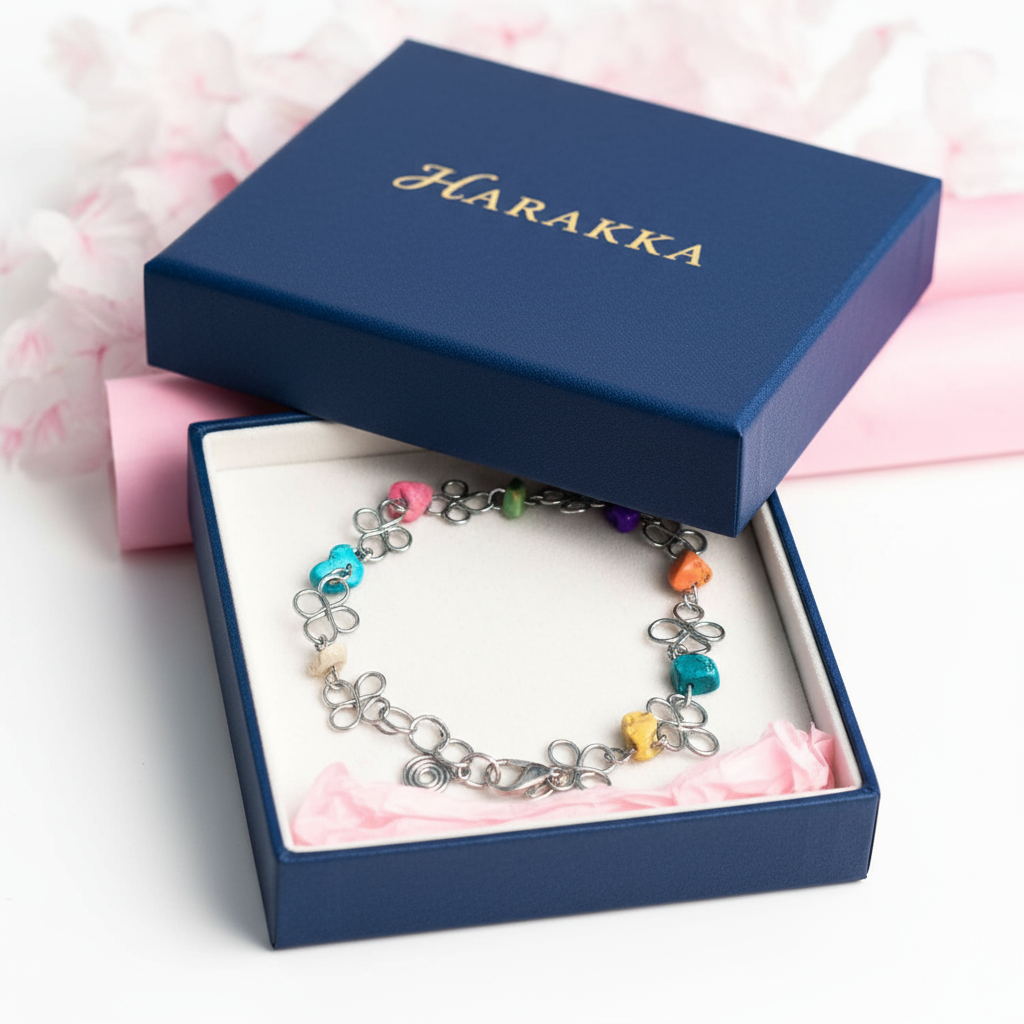 Ručne robený náramok z chirurgickej ocele s howlitom a tyrkysom NAH11 – HARAKKA Jewls