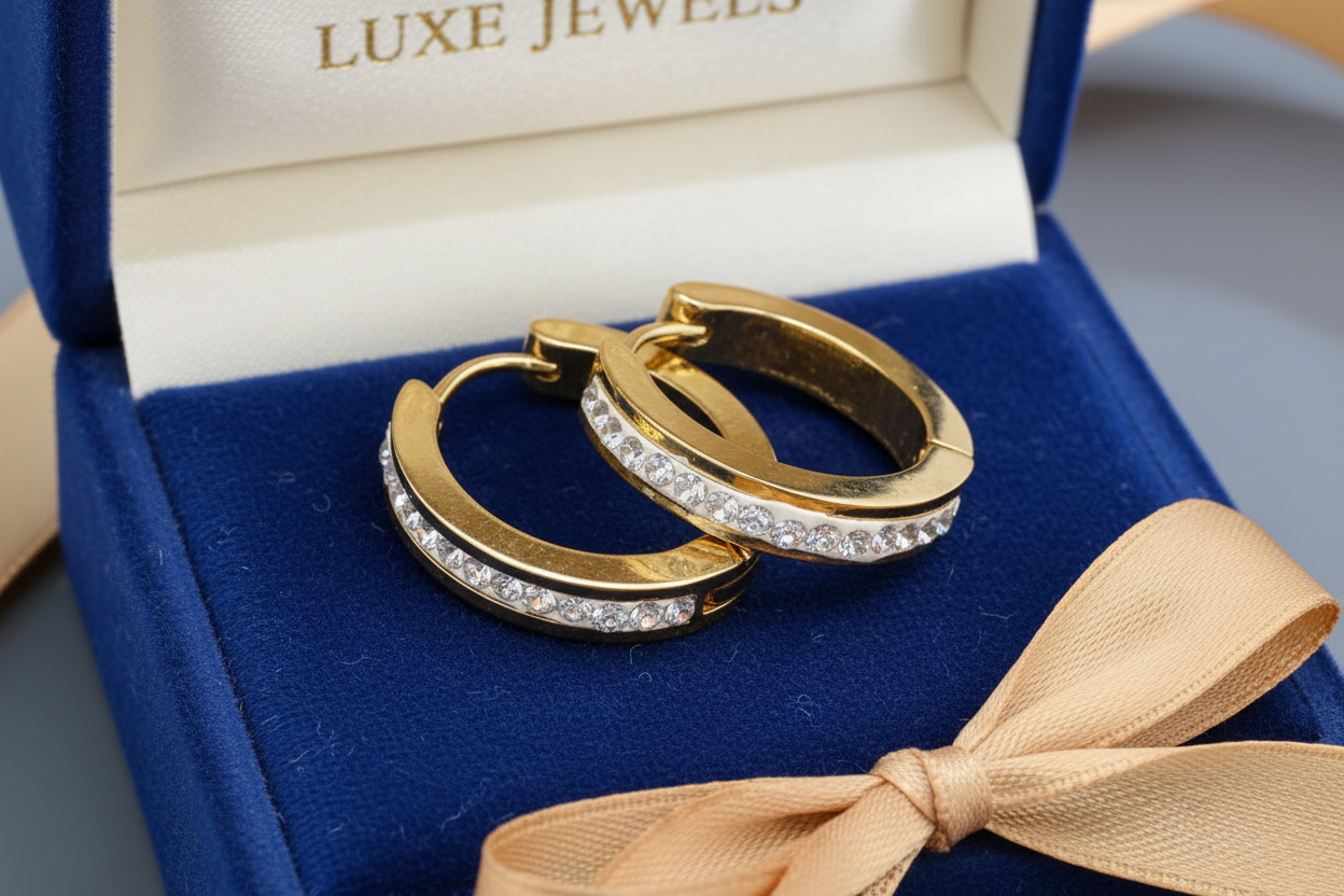 Zlaté kruhové náušnice z chirurgickej ocele s kamienkami – elegantný dizajn 2,3 cm Harakka Jewls

Tagy: