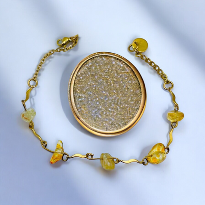 Citrine Bracelet - Golden Light | surgical steel | N201