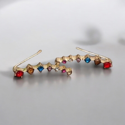 Colored earrings - nickel-free jewelry

 long earrings with red stones 1001146