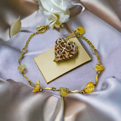 Citrine Bracelet - Golden Light | surgical steel | N201