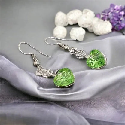 Heart earrings in fresh green - an elegant accent to your style Green Heart earrings 1002006