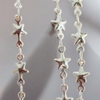 Silver Plated Surgical Steel Necklace and Bracelet Set - Delicate Star Design Star Bracelet and Necklace Set 1002212