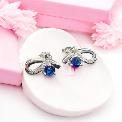 Elegant costume jewelry earrings – 1.2 × 1.2 cm, blue stone earrings BLUE Silver 1002028