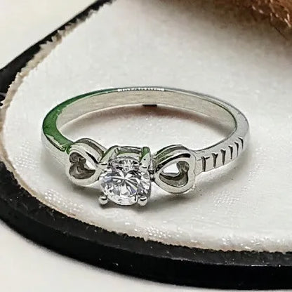 Silver ring made of surgical steel - 0.3 cm, decorated with zircon Katarína ring P0014