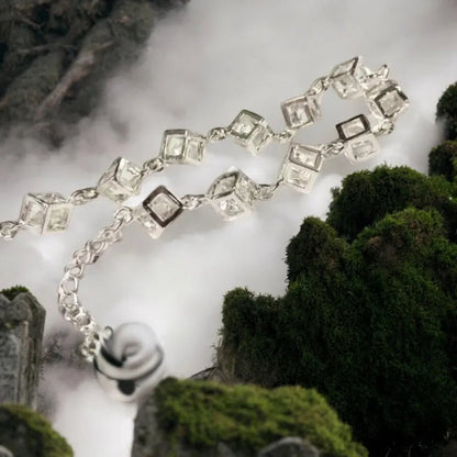 Elegant Clear Cube Bracelet made of Silver Plated Alloy without Nickel clear cube bracelet 1000018