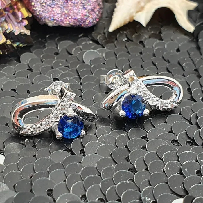 earrings Tamara with blue stone 1002139