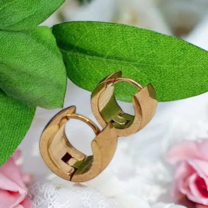 Rose gold obruočkové náušnice z chirurgickej ocele priemer 1,2 cm – Harakka Jewls