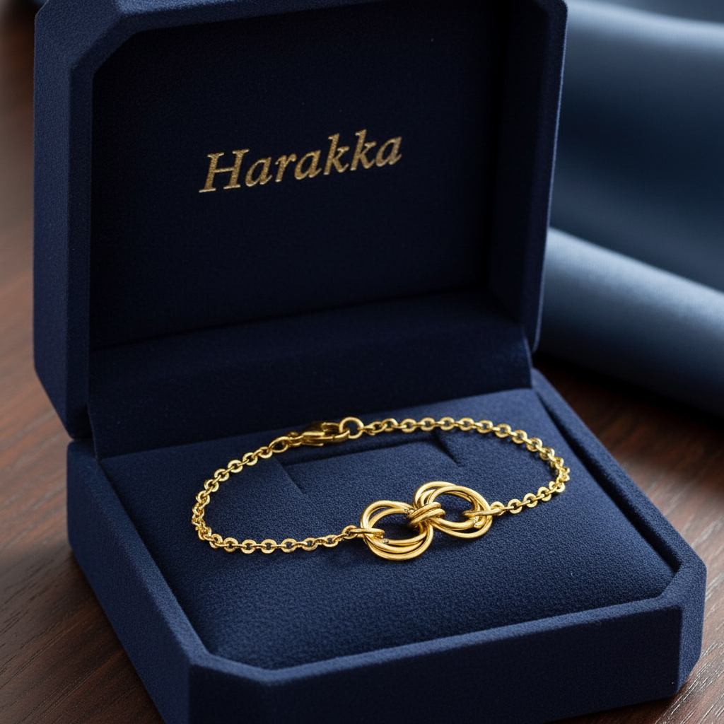 Zlatý Kruhový Plesk – náramok z chirurgickej ocele v zlatom prevedení – Harakka Jewls