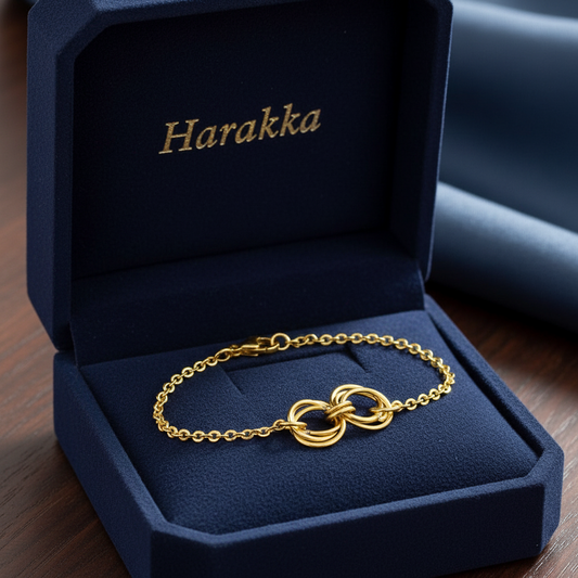 Zlatý Kruhový Plesk – náramok z chirurgickej ocele v zlatom prevedení – Harakka Jewls