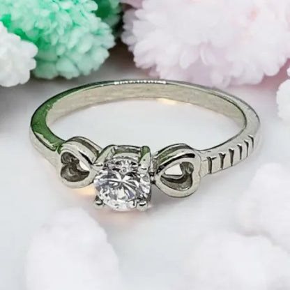 Silver ring made of surgical steel - 0.3 cm, decorated with zircon Katarína ring P0014